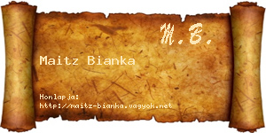 Maitz Bianka névjegykártya
